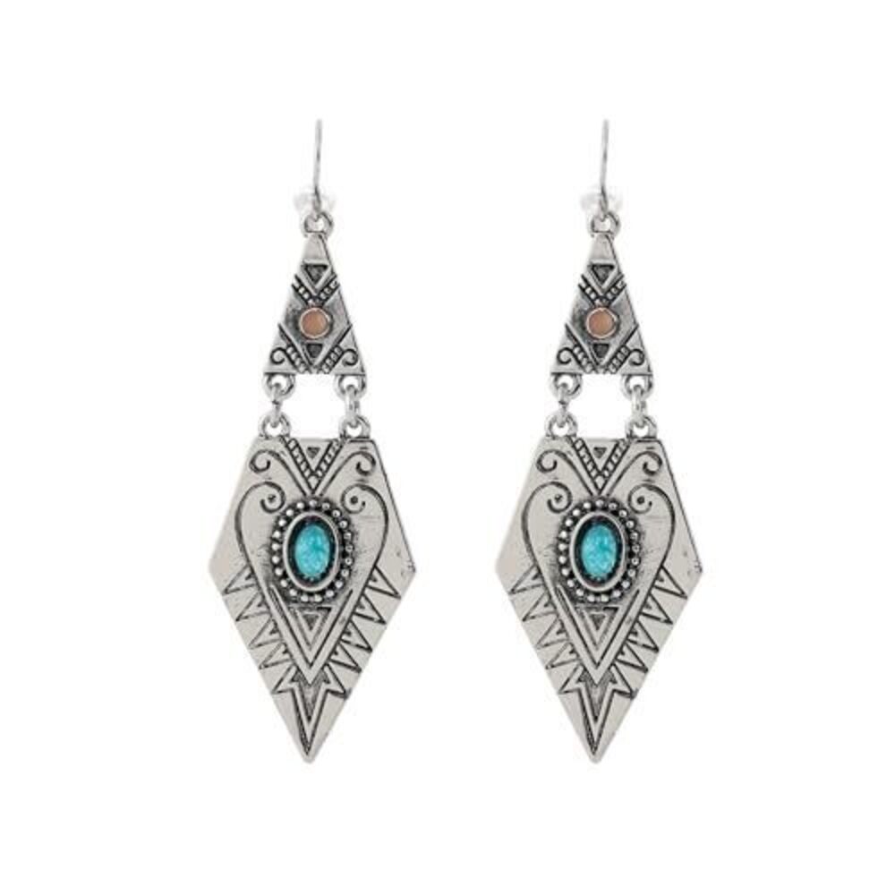 2462 Boho Turquoise Earrings Vintage Western Dangle Earring